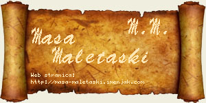 Maša Maletaški vizit kartica